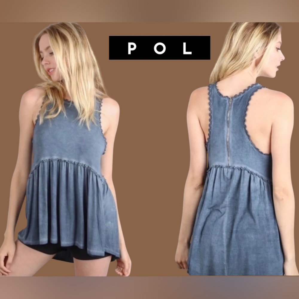 POL Light Blue Sleeveless Women's Top